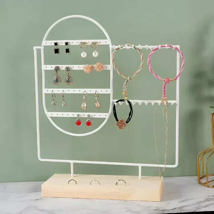 Porte-bijoux intemporel en métal | Idée cadeau pour femme | Présentoir pour boucles d'oreilles, pendentifs, bracelets et bagues | Thefashin