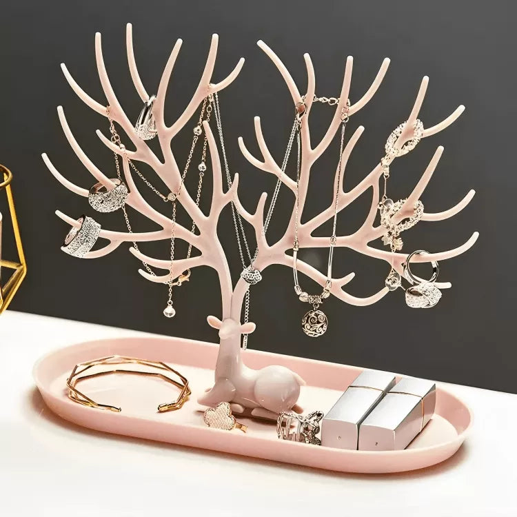 Porte-bijoux en forme d'arbre de cerf | Idée cadeau pour femme | Arbre à bijoux pour colliers, bagues, bracelets, boucles d'oreilles | Thefashin