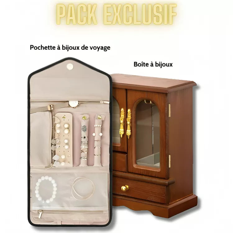 Boîte à bijoux domestique en forme d'armoire en bois