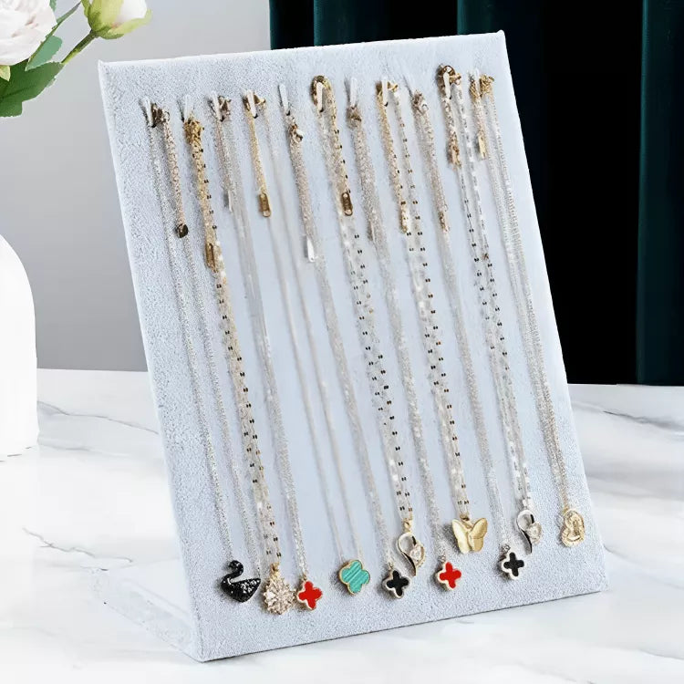 Porte-bijoux en velours pour collier et pendentif | Idée cadeau pour femme | Porte collier pratique et distingué | Thefashin